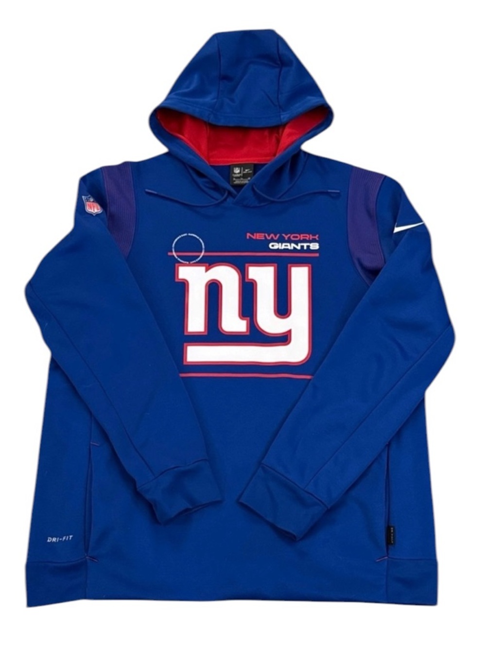 Nike New York Giants Dri-Fit On-Field Apparel Training Pullover Hoodie Blue XL